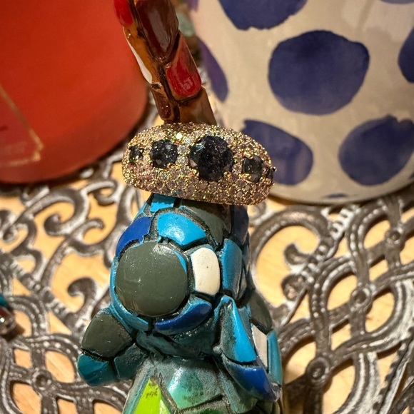 Bomb Party Gold Plating, Black Onyx, CZ Ring, Size 8, NWOT, “BORG” - Picture 5 of 9